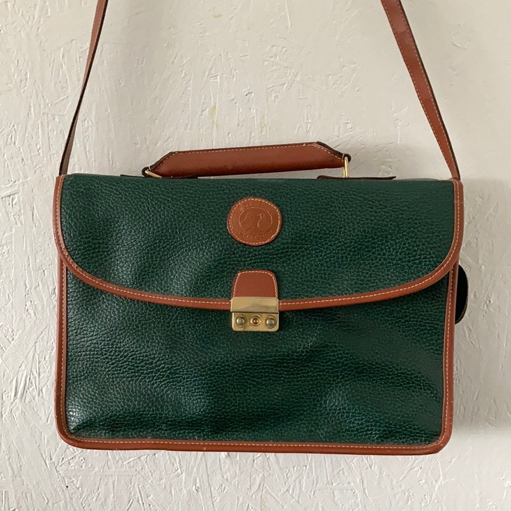 Dove & Dove Collection | Vintage Briefcase Satchel | Green\Brown | Faux Leather